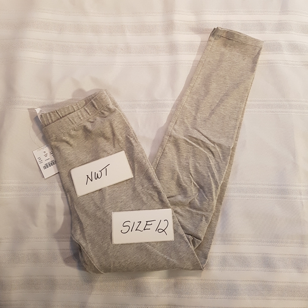 Crewcuts girls size 12 grey leggings new